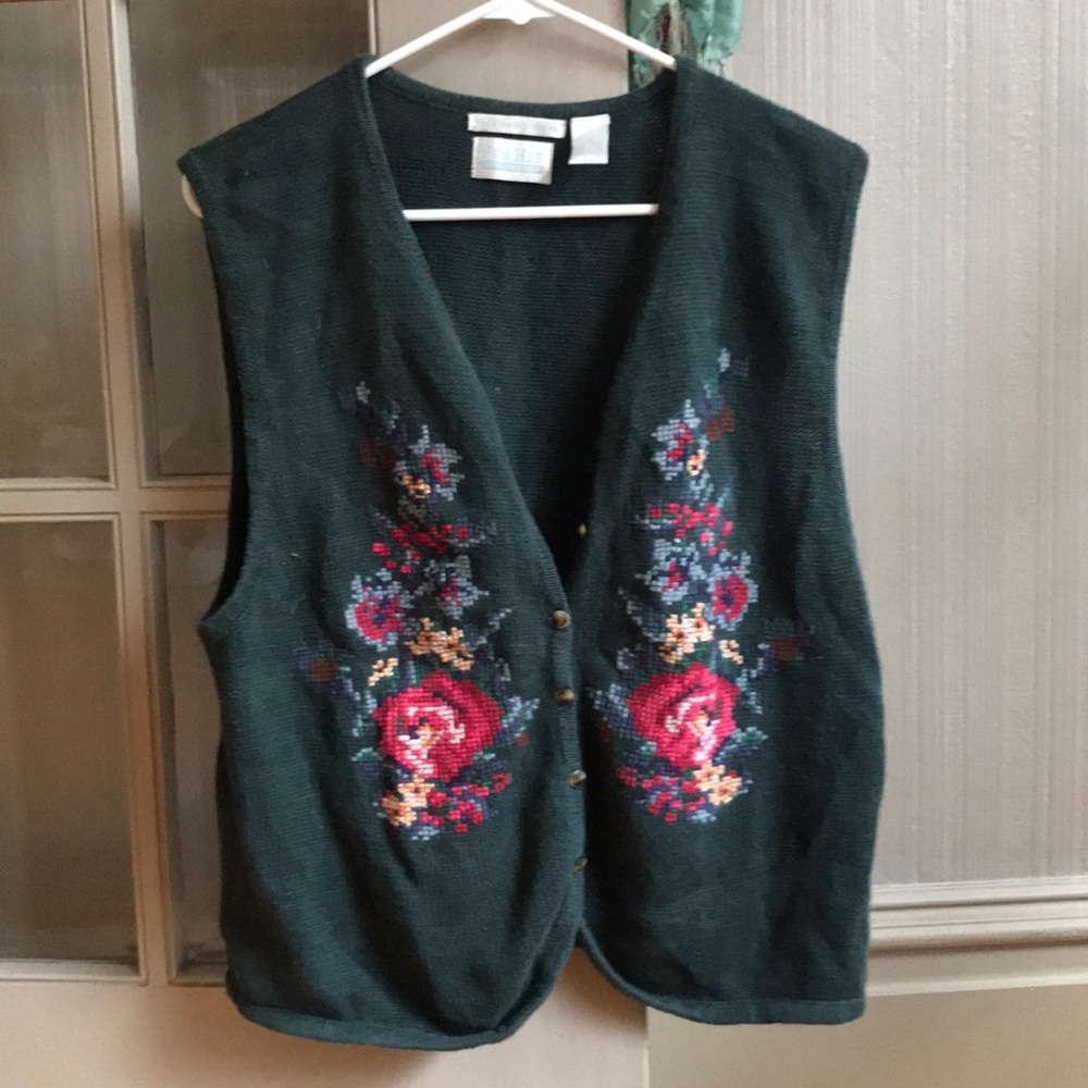 Hand Embroidered Floral Vest